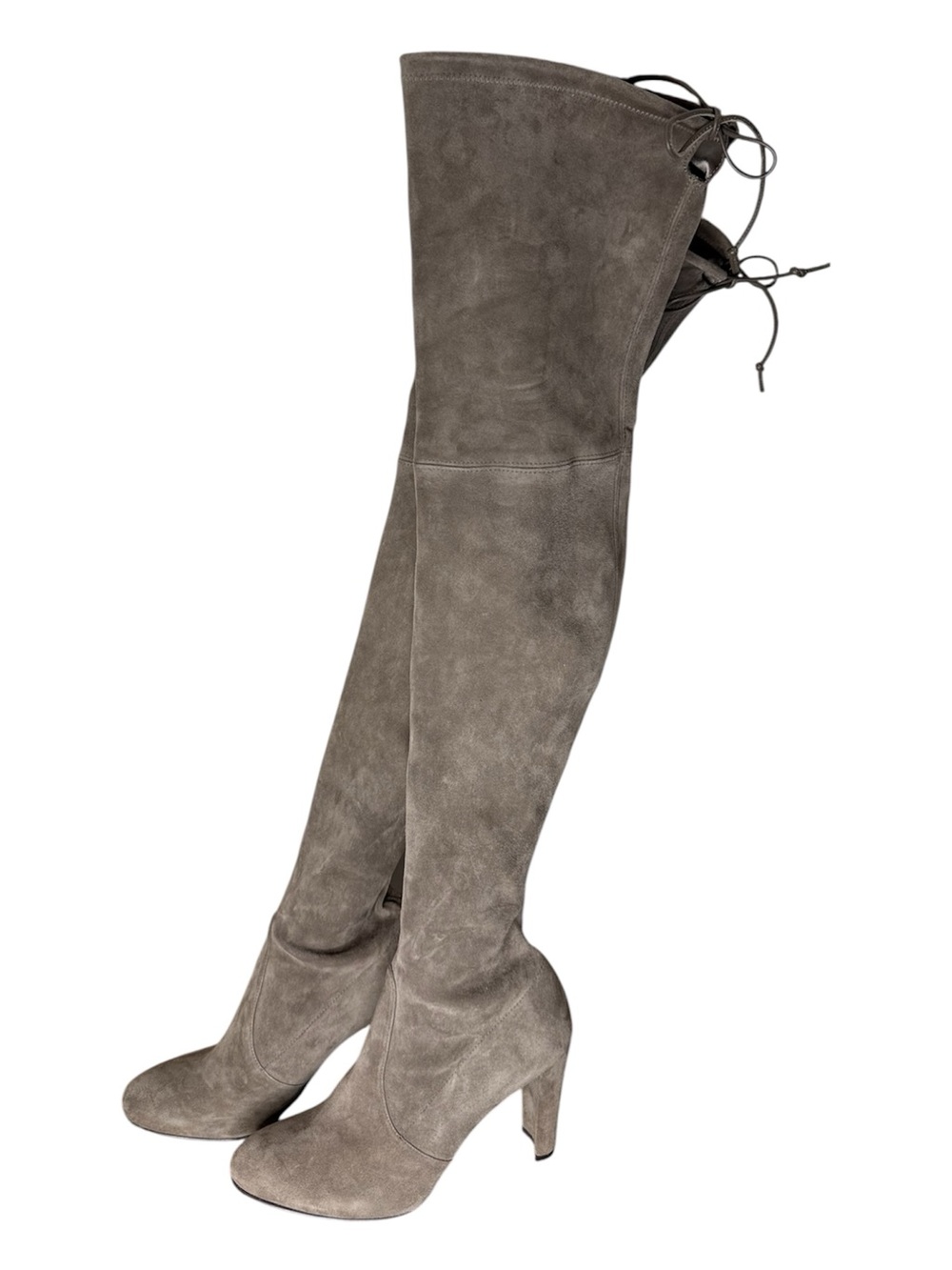 STUART WEITZMAN Highland Taupe Over The Knee Suede Boots Thigh High Size 8.5